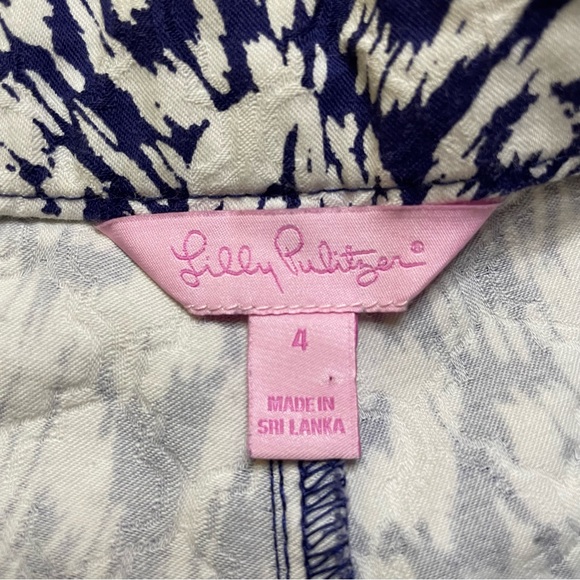 Lilly Pulitzer Kelly Stretch Short Bright Navy Pineapple Party Size 4 Beach - Picture 3 of 7